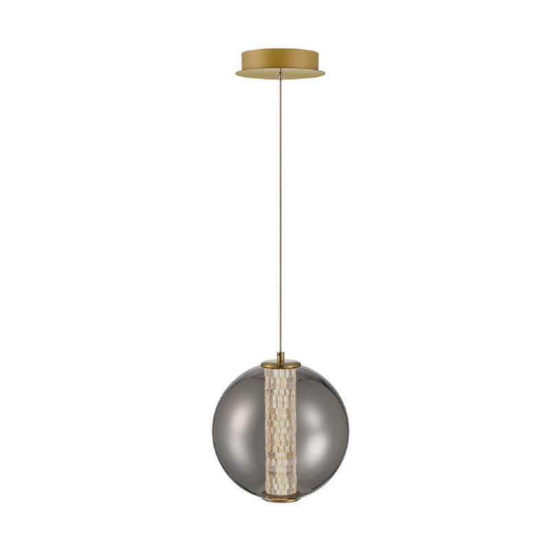 Atomo 1 Light Pendant in Chrome, Smoked, Gold