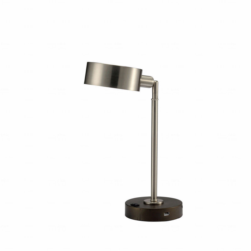 Lampe de table - 1 pièce de style contemporain simple avec structure en métal nickelé et tête réglable