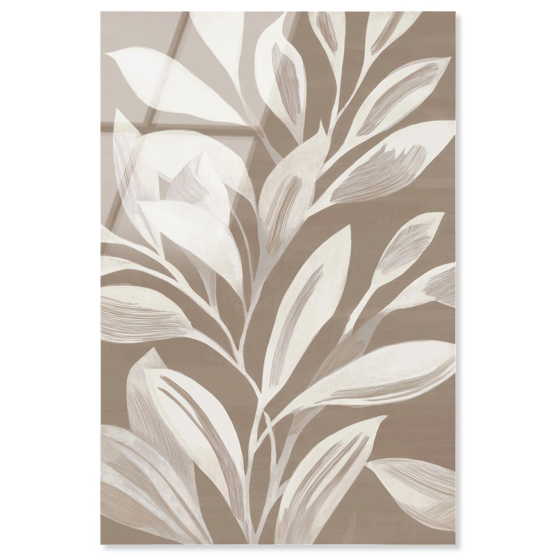 "Linear Leaves I", impression murale à imprimé acrylique par Art Remedy, prête à être suspendue, 10 x 15, H 15 po x l 10 po