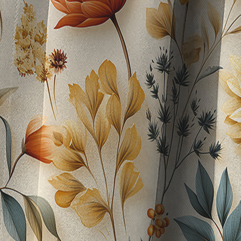 Earthy Multicolor Pallet Botanical - Rideau floral - Rideau occultant floral - 1 panneau, L 52 po x L 120 po