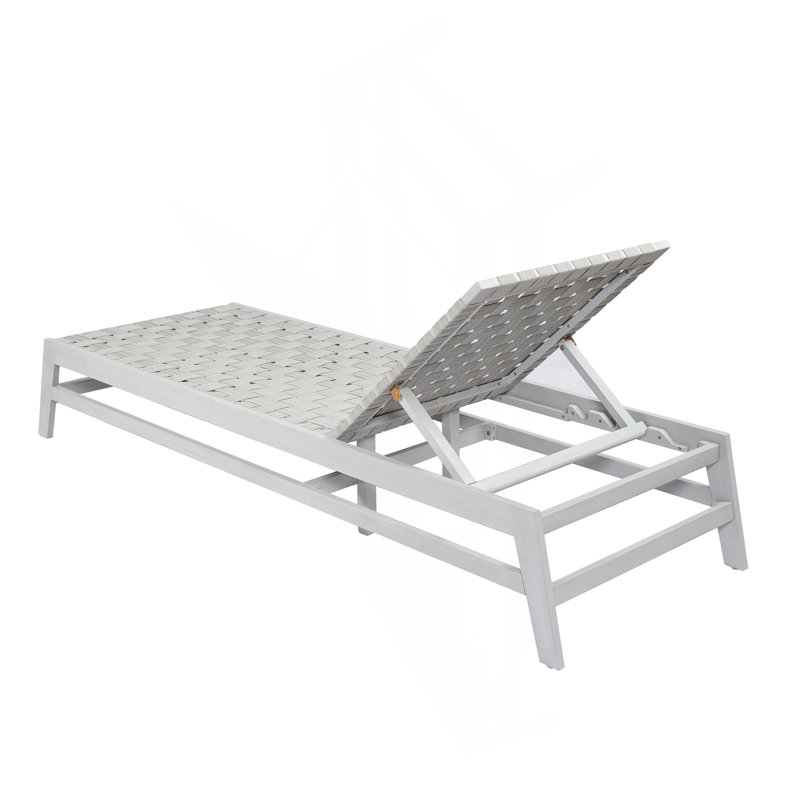 Outdoor Rope Chaise Lounge, Gray/Light Gray