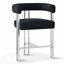 Tabouret de comptoir de 25 po avec accoudoirs recouverts de chenille et accoudoirs argentés (ensemble de 3)-132490179
