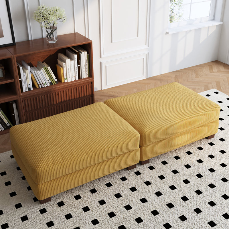 Vontavious 222Cm Wide Rectangle Standard Ottoman, Orange