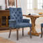 Ensemble de 2 chaises de salle à manger rembourrées en tissu de chenille, pieds courbés en bois massif, capitonné élégant-900230057