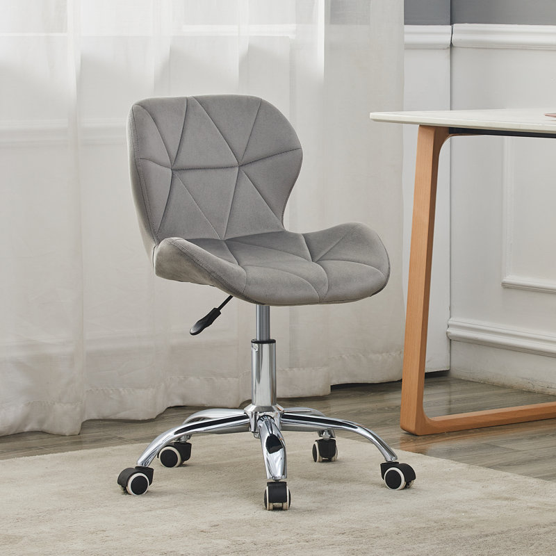 Velvet Office Chair, Grey