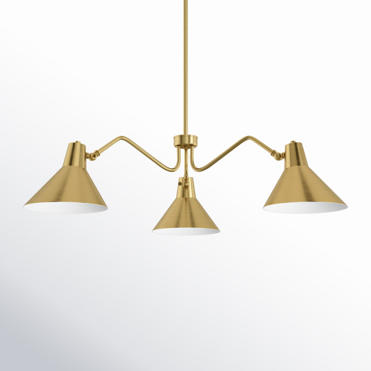 Delano 3 Light Metal Dimmable Chandelier