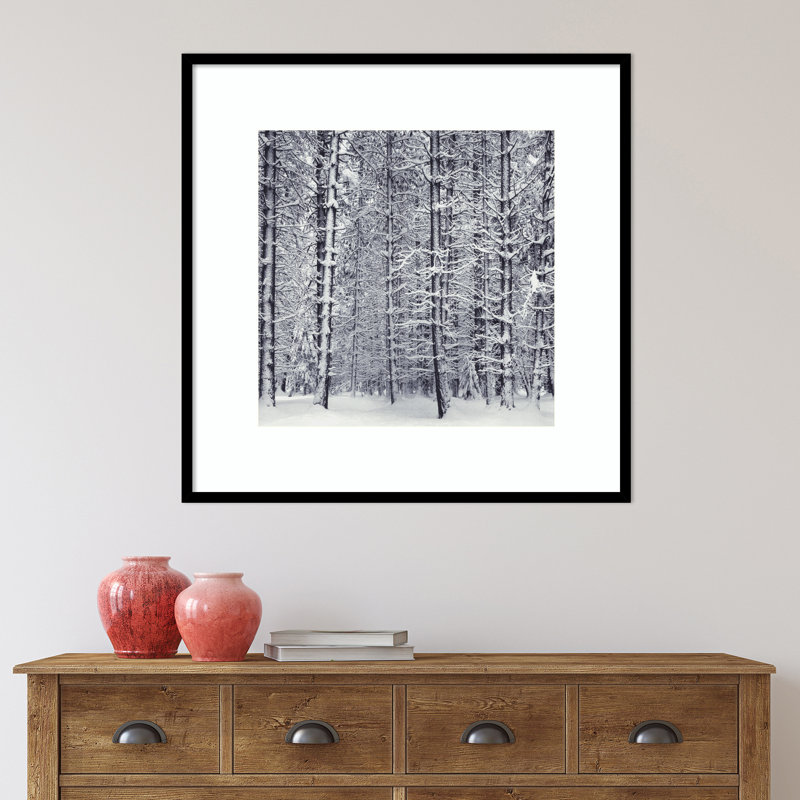 «Pine Forest in the Snow Yosemite National Park» par Ansel Adams - impression d'un seul cadre, L 31 po x H 31 po x P 1 po
