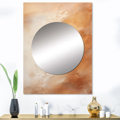 Scoria Beige Sandy Clouds Horizon V - miroir mural grand nuage, miroir traditionnel unique, impression d'art en métal