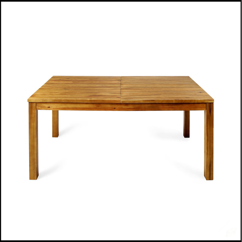 Table de salle à manger extensible en bois d'acacia Wilson, parfaite pour les réceptions extérieures polyvalentes et les rassemblements élégants.