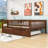 Wood Daybed with Twin Trundle and Guardrails-537538290-537538288