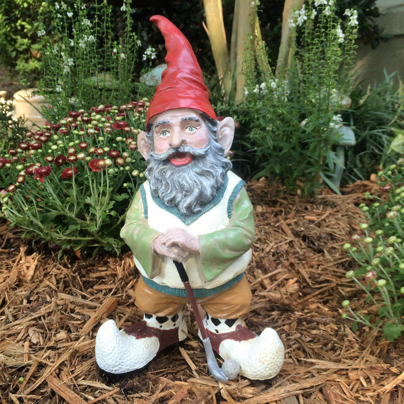 Statue de jardin gnome Nowaday, 15" H x 7.5" L x 5.75" D