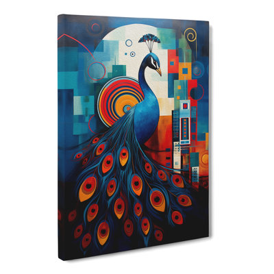 Peacock Constructivism No.2 - Wrapped Canvas