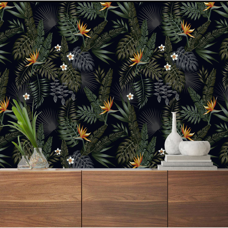 Rouleau de papier peint adhésif Batchelder Palm Mix, L 16,67 po x l 25 po