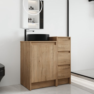 Vowar 32'' Free standing Single Bathroom Vanity With Ceramic Vanity Top
