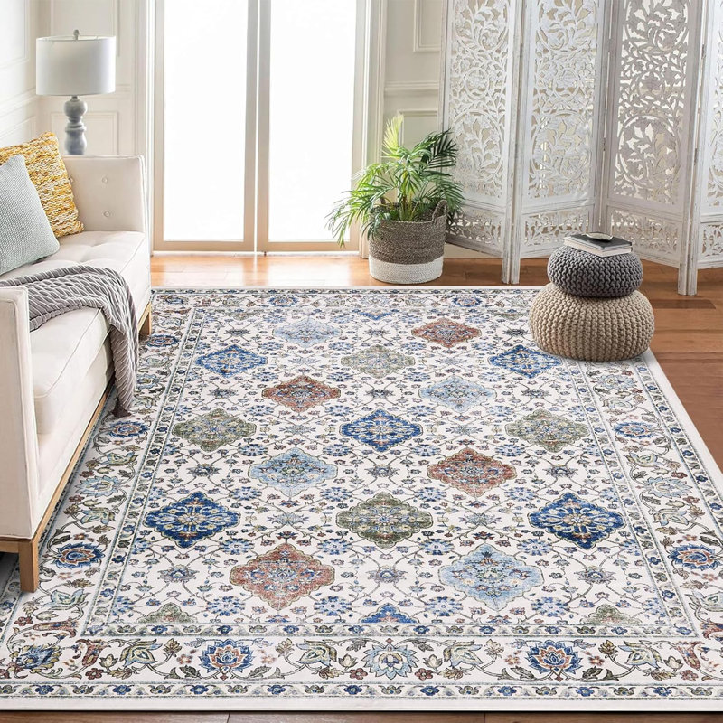 Area Rugs Living Room Rug , Non-Slip, Machine Washable, Low Pile Oriental Rugs, Soft Carpet for Living Room, Bedroom, Dining Room