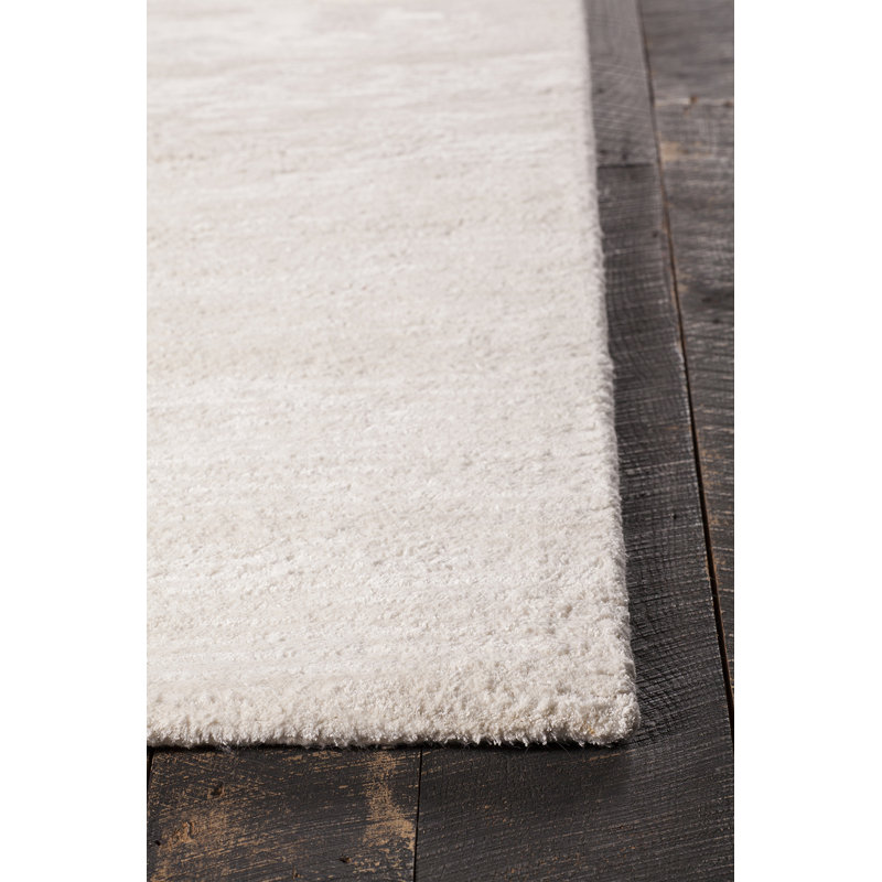 Tapis blanc en laine et viscose Nathen, Rectangulaire 9 pi x 13 pi