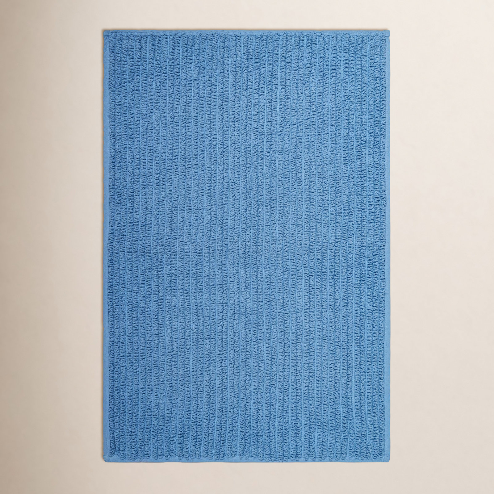 Cotton Bath Rug, 44", 22", Blue