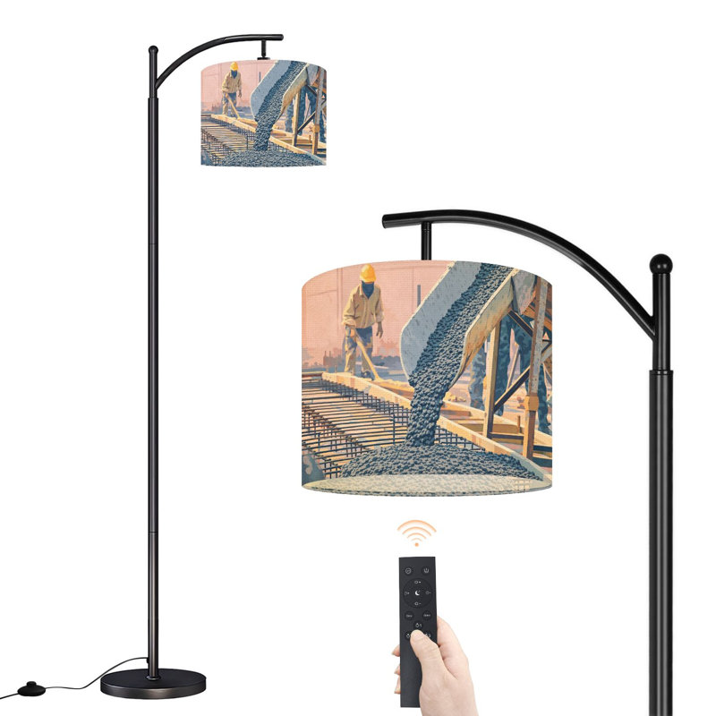Lampe sur pied à arc avec abat-jour réglable Travailleur de la construction