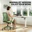 Chaise de bureau monobloc en maille verte avec dossier respirant et hauteur réglable