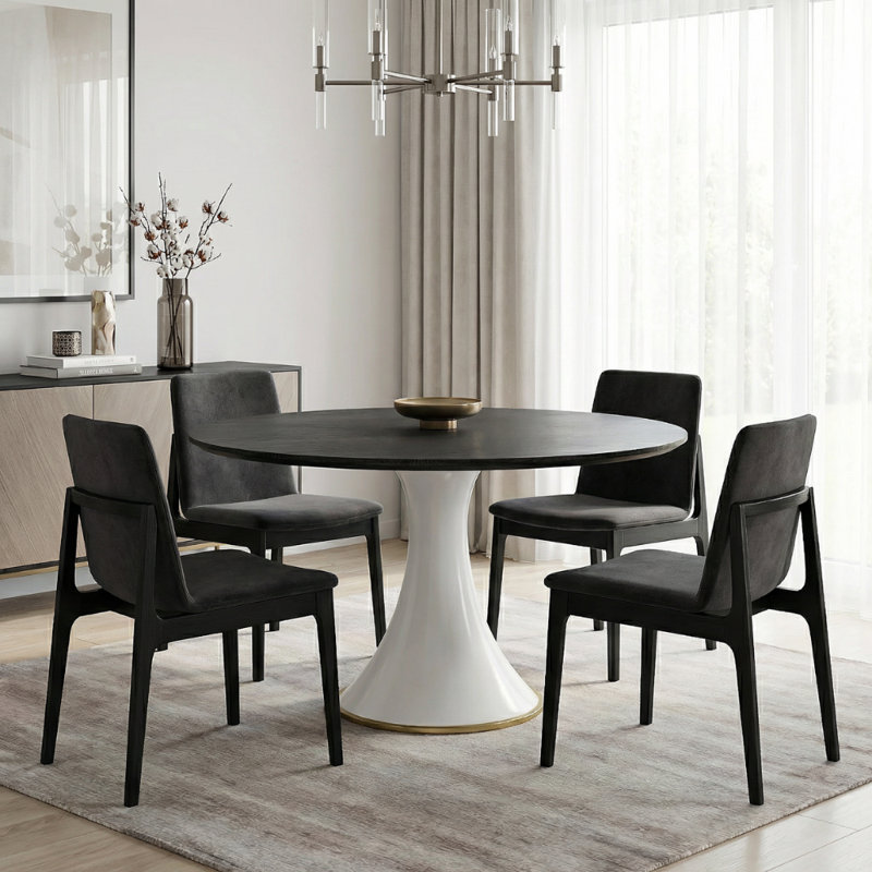 Table bistro moderne en bois massif pour table de salle à manger, H 29,52 po x L 39,37 po x l 39,37 po