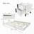 High Gloss 3-Piece Bedroom Set Floating Bed Frame Queen Size Platform Bed With LED Light & 2 Nightstands