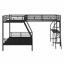Lit superposé en métal avec lit mezzanine attaché et bureau
