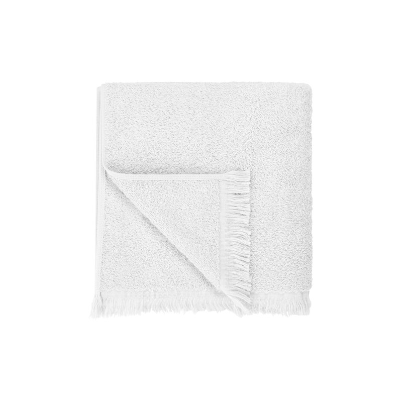 Débarbouillette 100% coton biologique à franges FRINO, Blanc