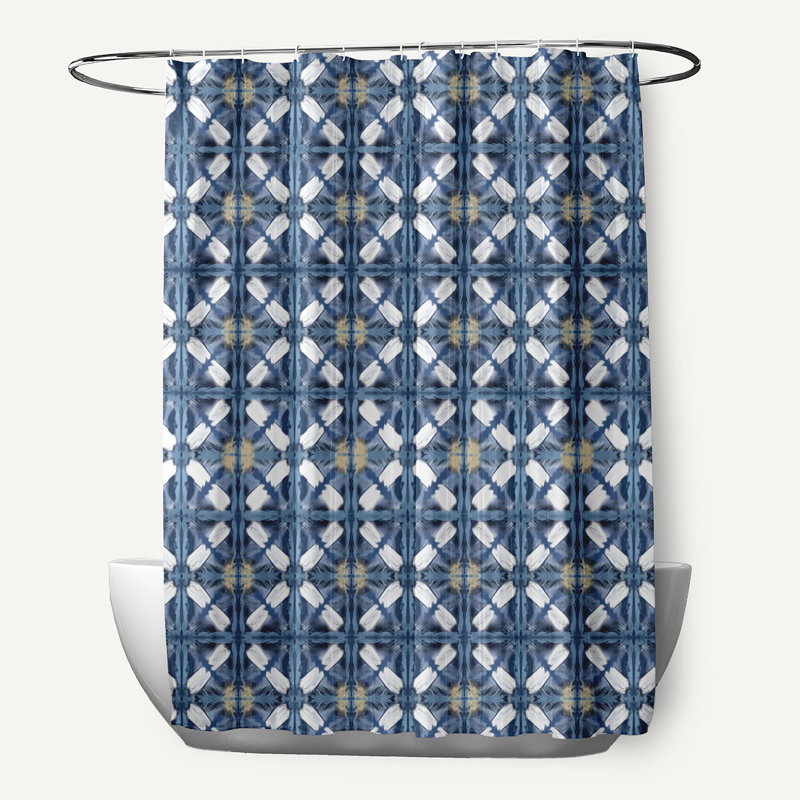Rideau de douche simple, bleu