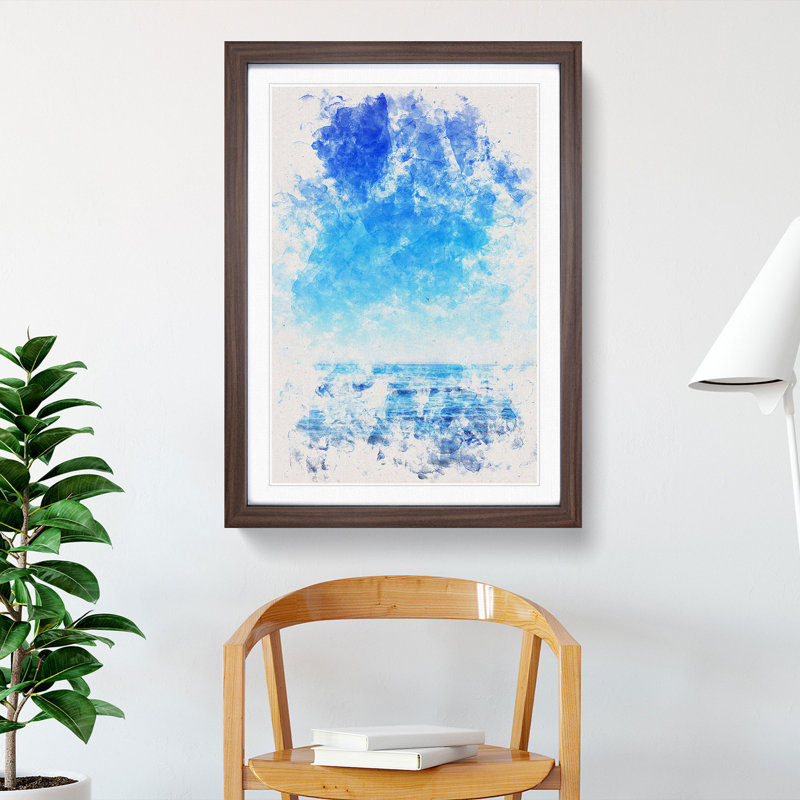 Ocean View in South Africa - Picture Frame Painting Print, 33cm H x 24cm W x 2cm D, Walnut Framed