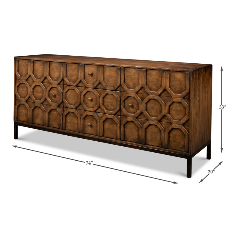 Becket 74'' W Solid Wood Sideboard, Brown