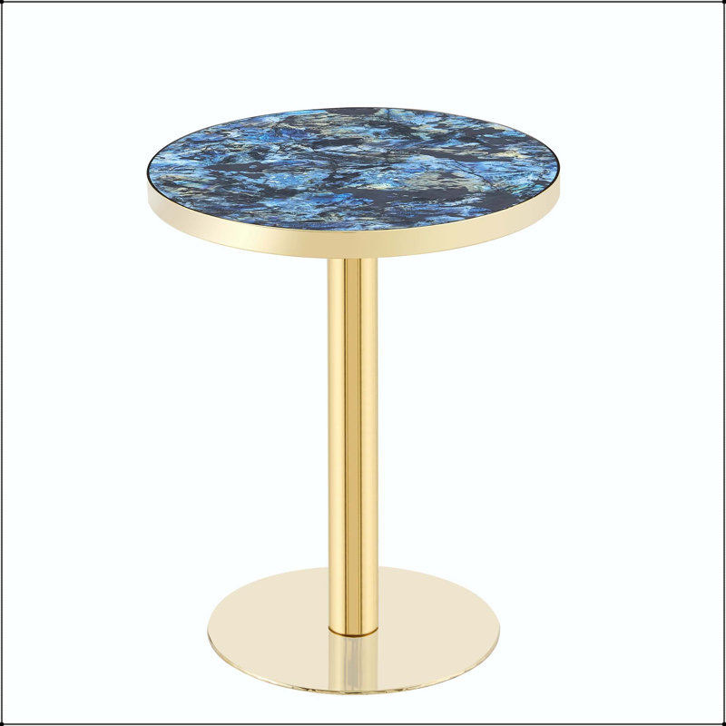 Table bistro 23,6 po Modern Modern, Blue / Gold