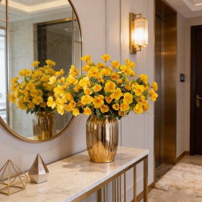 12 pièces de fleurs d'hibiscus artificielles, fleurs en soie d'extérieur, fleurs artificielles pour décoration intérieure
