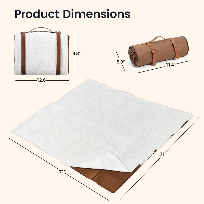 Couvertures de pique-nique, tapis imperméable à double couche 2 en 1 + couverture, tapis de plage pliable, couverture extérieure, couverture de camping portable, très grand tapis de plage, pour camping