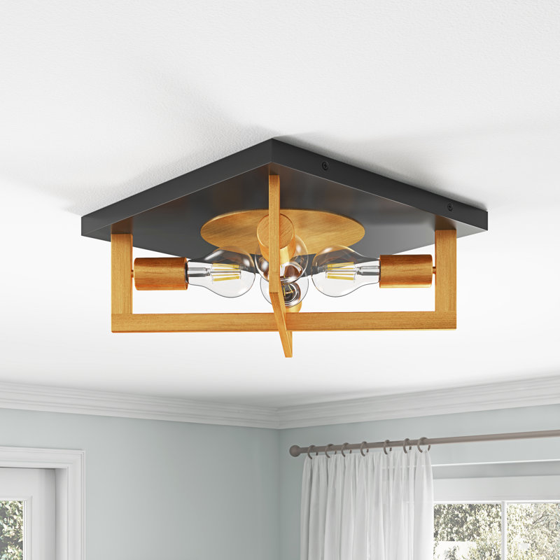 Immingam 4-Light Gold Finish Dimmable Flush Mount Light