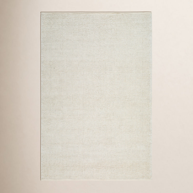Jarrell Solid Color Flatweave Recycled P.E.T. Indoor / Outdoor Area Rug in Cream, Rectangle 2' x 3'