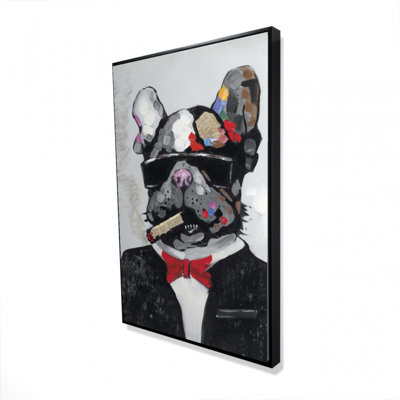 «Bulldog qui fume», impression sur toile