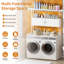 Laveuse et sécheuse de comptoir, laveuse et sécheuse à 3 niveaux pour le protège-buanderie avec armoire, laveuse à bois et tablettes de comptoir pour l'organisation de la salle de lavage