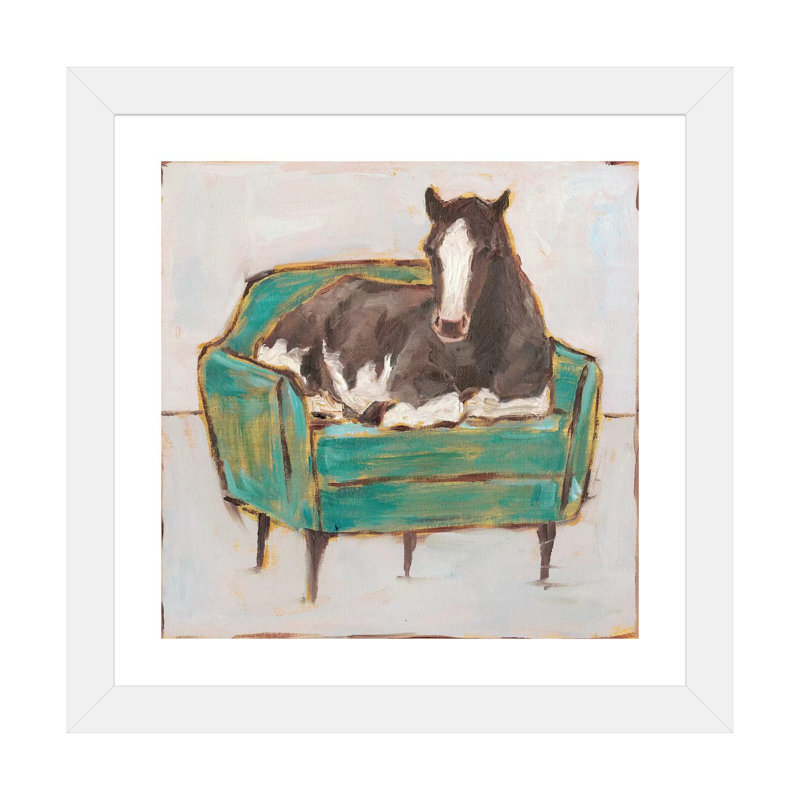 «Creature Comforts I» par Ethan Harper - reproduction d'art, H 16 po x l 16 po x p 1 po, Blanc, Papier encadré blanc