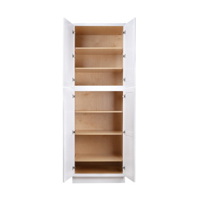 Koville PC3090 White Shaker Pantry Cabinets With Plywood Box