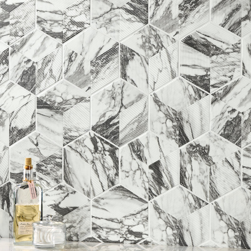 Daltile Divinium 8 x 9 Carreaux de sol hexagonaux en porcelaine émaillée (25 pièces par carton) (9,37 pi² par carton)