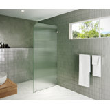 Aurora 36 in. x 78 in. Fully Frameless Fluted Radius Single Fixed Shower Panel