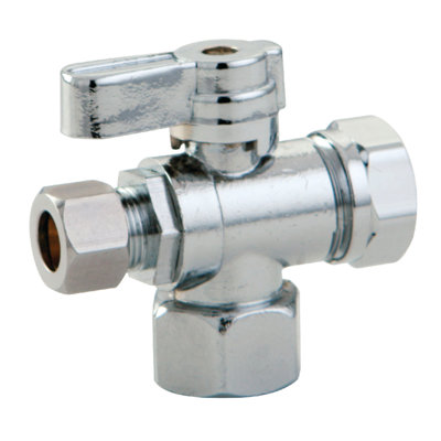 Kingston Brass -Inch x -Inch Quarter-Turn 3-Way Shut Off Valve