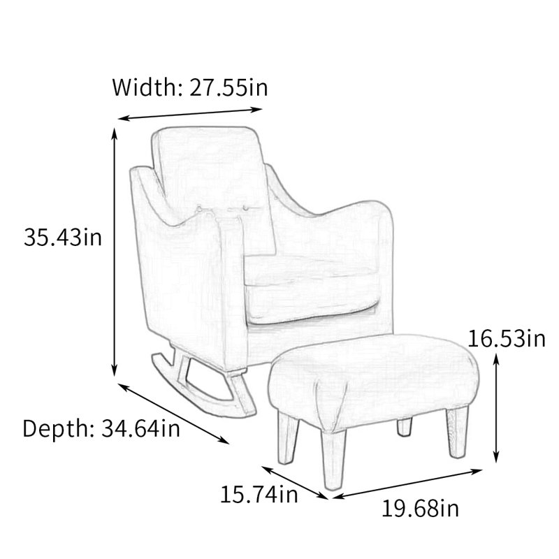 Chaise berçante Comfy Living, Rose