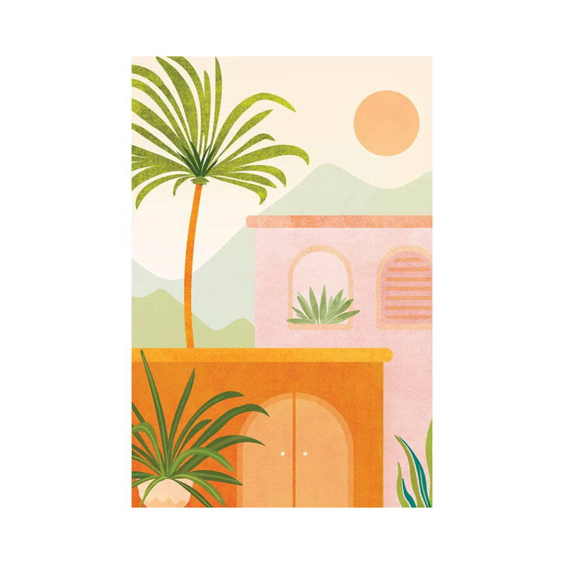 Tropical Mountain Village by Modern Tropical - Wrapped Canvas Gallery-Wrapped Canvas Giclée