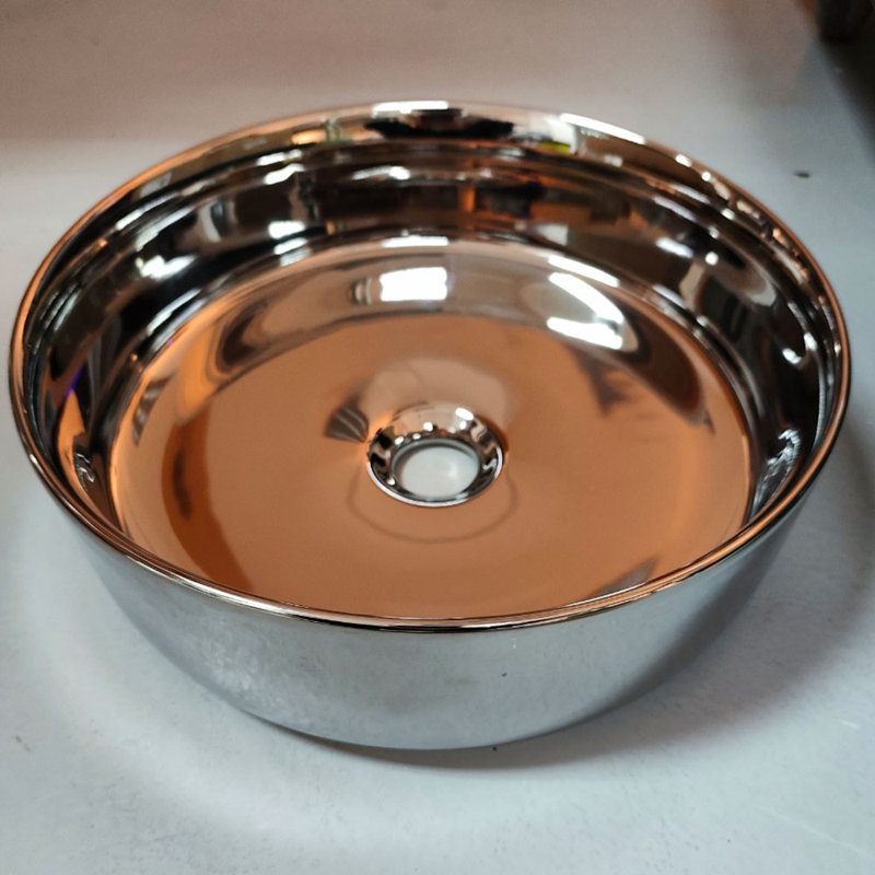 Metro Lane 360mm L x 360mm W Natural Ceramic Circular Sink, Niken