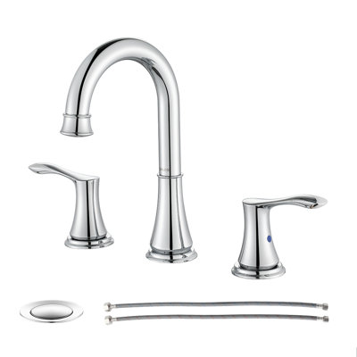 Widespread 2- Handle Bathroom Faucet with Metal Pop Up Drain