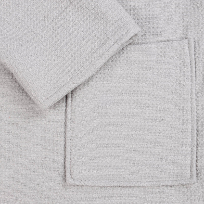 Peignoir unisexe en coton léger, moelleux et doux à tissage gaufré et à motif alvéolé McPhail, TG, Argent