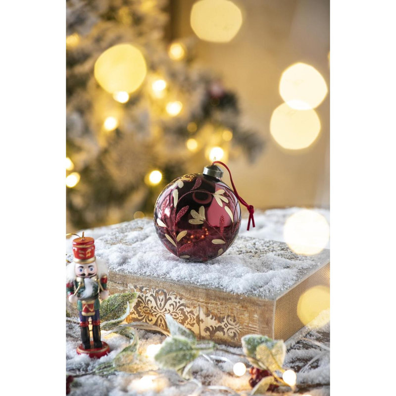 D3 "boules de Noël, boules de Noël suspendues en verre pour décorations de fêtes, H 4,01 po x l 4,01 po x P 4,01 po