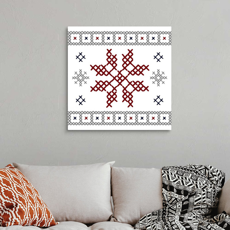 Impression de flocons de neige sur toile, Toile tendue, H 16 po x l 16 po x P 1,25 po