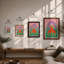 Twin Giraffes in Arch Modern - Framed Print-143013701-143013700